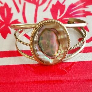 Silver Abalone Bracelet Vintage